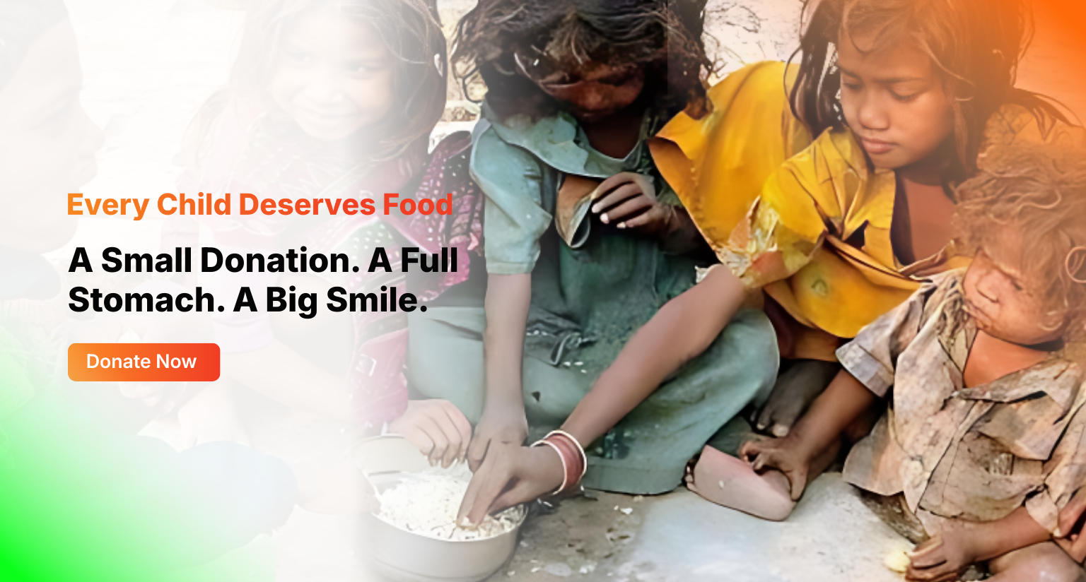 Child food donation banner